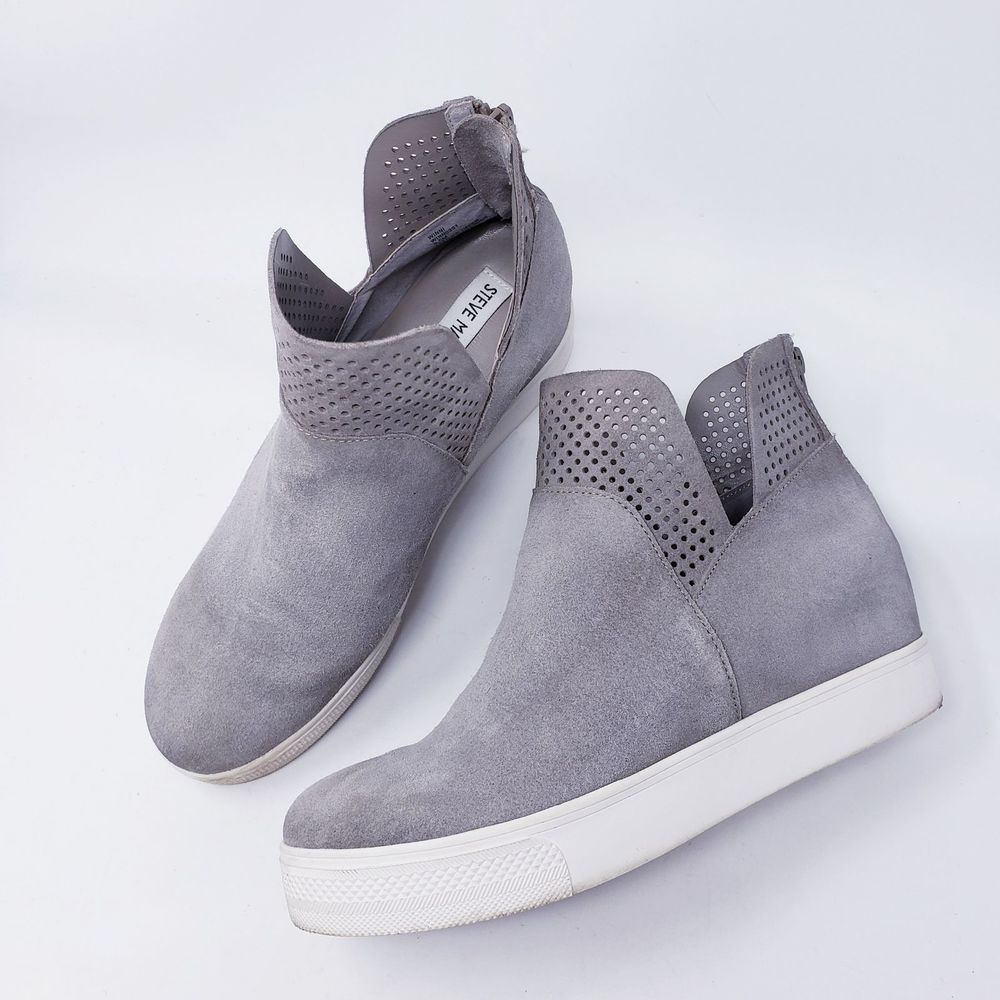 Steve Madden Winni  Gray Suede Platform Sneakers